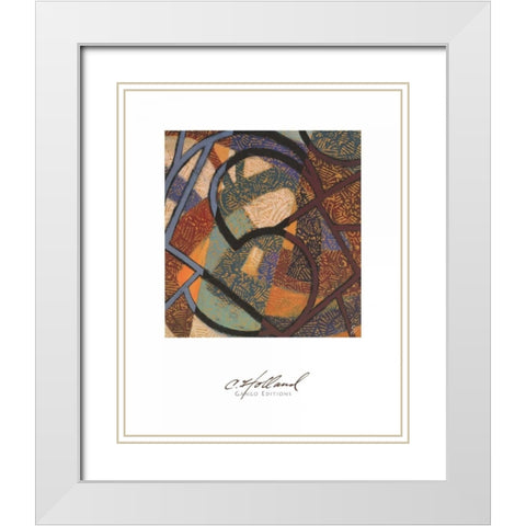 Urban Puzzle II White Modern Wood Framed Art Print with Double Matting by Holland, Cynthia