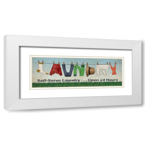 Laundry White Modern Wood Framed Art Print with Double Matting by Harbick, N