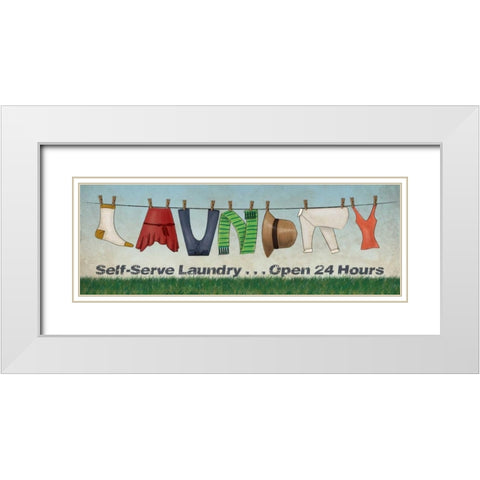Laundry White Modern Wood Framed Art Print with Double Matting by Harbick, N