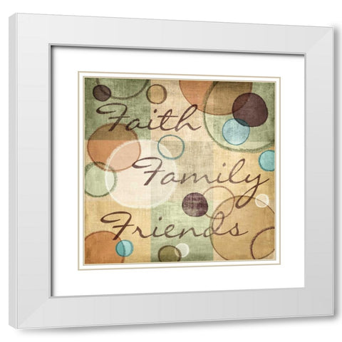 Faith Family Friends White Modern Wood Framed Art Print with Double Matting by Harbick, N
