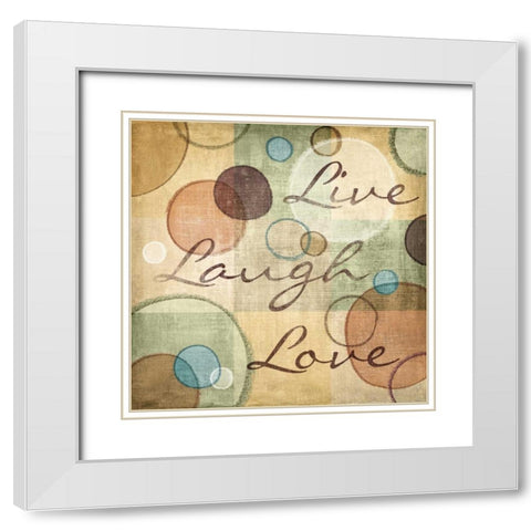 Live Laugh Love White Modern Wood Framed Art Print with Double Matting by Harbick, N