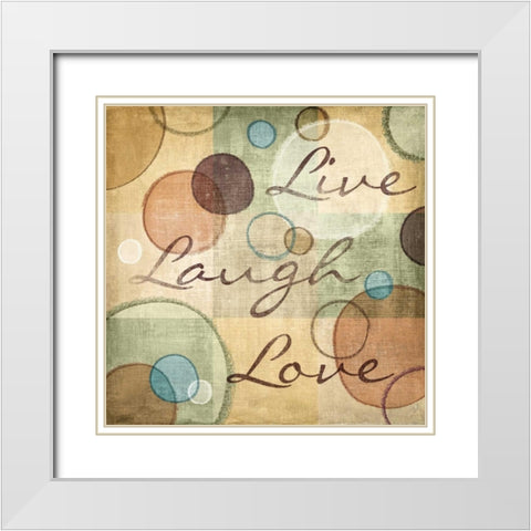 Live Laugh Love White Modern Wood Framed Art Print with Double Matting by Harbick, N