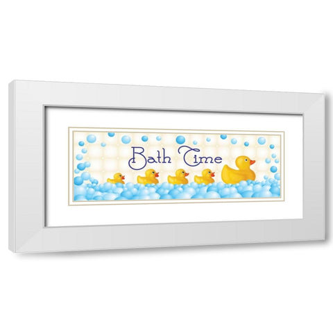 Bath Time White Modern Wood Framed Art Print with Double Matting by Harbick, N