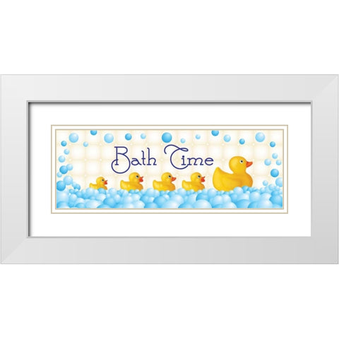 Bath Time White Modern Wood Framed Art Print with Double Matting by Harbick, N