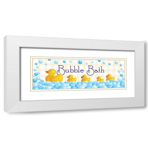 Bubble Bath White Modern Wood Framed Art Print with Double Matting by Harbick, N