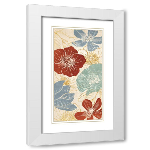 Vintage Flowers II White Modern Wood Framed Art Print with Double Matting by Harbick, N