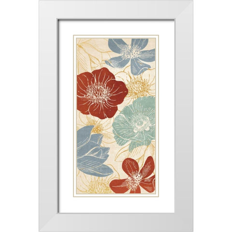 Vintage Flowers II White Modern Wood Framed Art Print with Double Matting by Harbick, N
