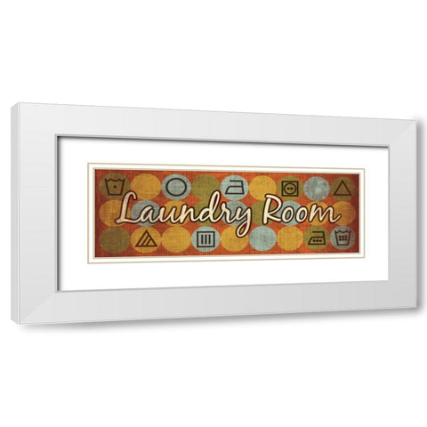 Laundry Symbols Panel I White Modern Wood Framed Art Print with Double Matting by Harbick, N