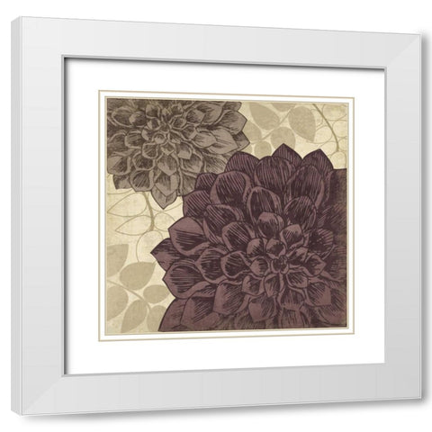 Dahlia I White Modern Wood Framed Art Print with Double Matting by Harbick, N