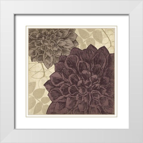 Dahlia I White Modern Wood Framed Art Print with Double Matting by Harbick, N