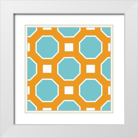 Graphic Pattern I White Modern Wood Framed Art Print with Double Matting by Harbick, N