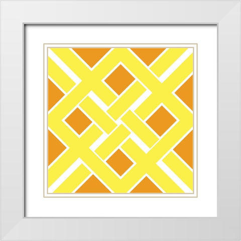Graphic Pattern IV White Modern Wood Framed Art Print with Double Matting by Harbick, N