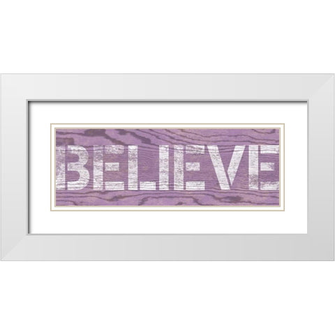 Purple Believe White Modern Wood Framed Art Print with Double Matting by Harbick, N