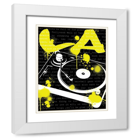 LA Turn Table White Modern Wood Framed Art Print with Double Matting by Harbick, N