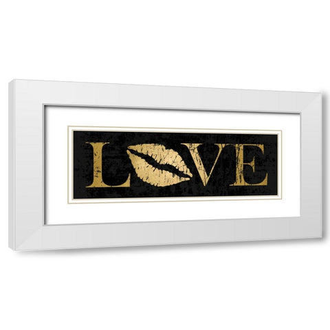 Gold Love White Modern Wood Framed Art Print with Double Matting by Harbick, N.