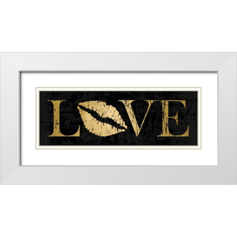 Gold Love White Modern Wood Framed Art Print with Double Matting by Harbick, N.