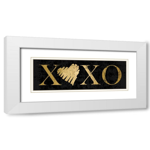 Gold XOXO White Modern Wood Framed Art Print with Double Matting by Harbick, N.