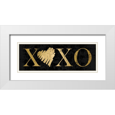 Gold XOXO White Modern Wood Framed Art Print with Double Matting by Harbick, N.