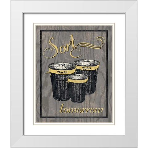 Sort - Gray White Modern Wood Framed Art Print with Double Matting by Harbick, N.