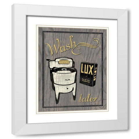 Wash - Gray White Modern Wood Framed Art Print with Double Matting by Harbick, N.