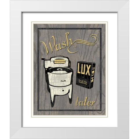 Wash - Gray White Modern Wood Framed Art Print with Double Matting by Harbick, N.