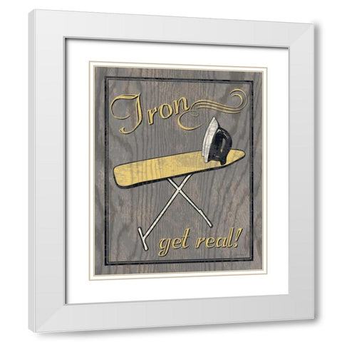 Iron - Gray White Modern Wood Framed Art Print with Double Matting by Harbick, N.