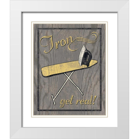 Iron - Gray White Modern Wood Framed Art Print with Double Matting by Harbick, N.