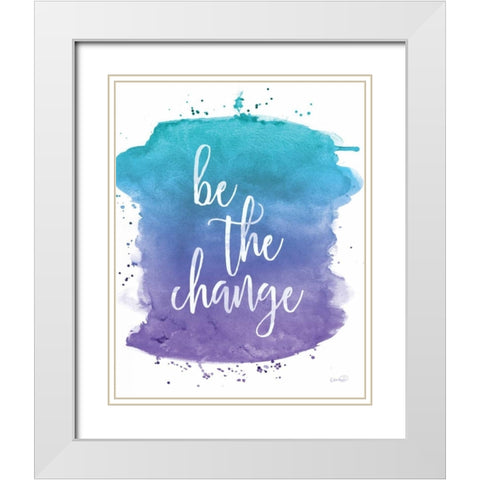 Be the Change White Modern Wood Framed Art Print with Double Matting by Harbick, N.