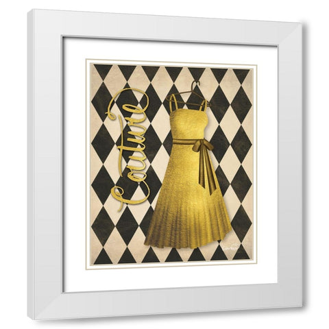 Gold Dress Couture White Modern Wood Framed Art Print with Double Matting by Harbick, N.
