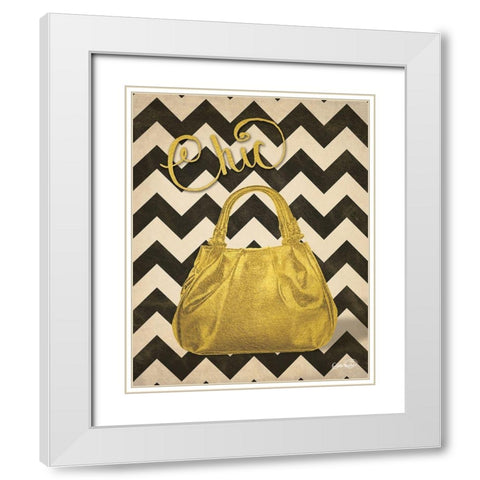 Gold Purse Chic White Modern Wood Framed Art Print with Double Matting by Harbick, N.