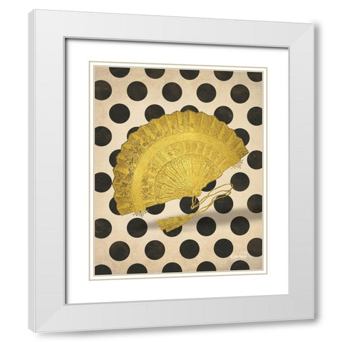Vintage Gold Fan White Modern Wood Framed Art Print with Double Matting by Harbick, N.