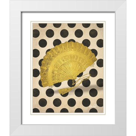 Vintage Gold Fan White Modern Wood Framed Art Print with Double Matting by Harbick, N.