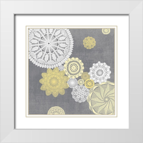 Elegance in Yellow VI White Modern Wood Framed Art Print with Double Matting by Harbick, N.