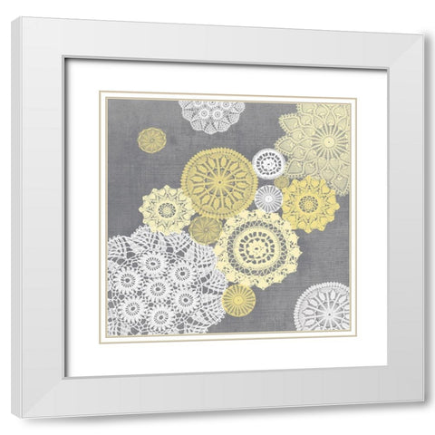 Elegance in Yellow VII White Modern Wood Framed Art Print with Double Matting by Harbick, N.