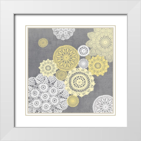 Elegance in Yellow VII White Modern Wood Framed Art Print with Double Matting by Harbick, N.