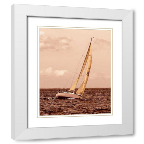Weekend Sail I White Modern Wood Framed Art Print with Double Matting by Hausenflock, Alan