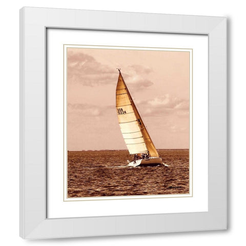 Weekend Sail II White Modern Wood Framed Art Print with Double Matting by Hausenflock, Alan
