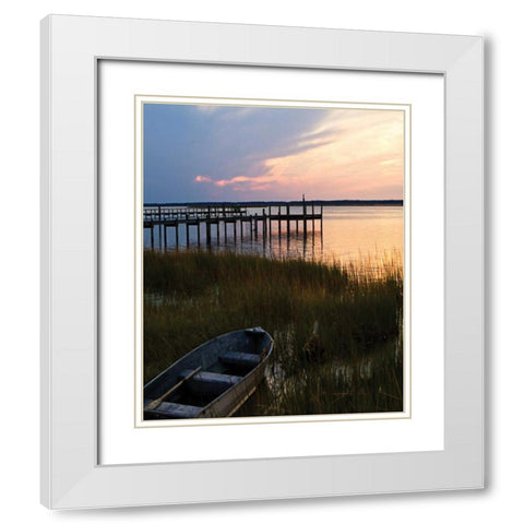 Channel Sunset III White Modern Wood Framed Art Print with Double Matting by Hausenflock, Alan