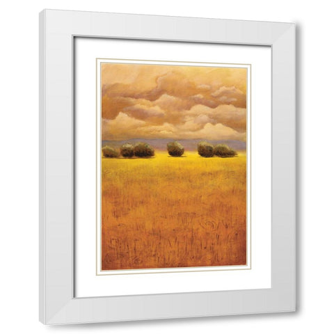 Golden Fields II White Modern Wood Framed Art Print with Double Matting by Girard, Thomas