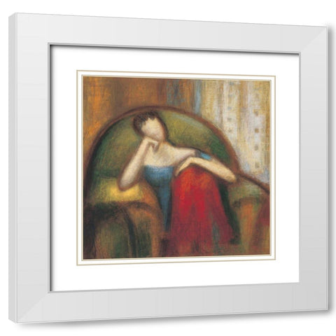 Pensive I White Modern Wood Framed Art Print with Double Matting by Gray, Karl