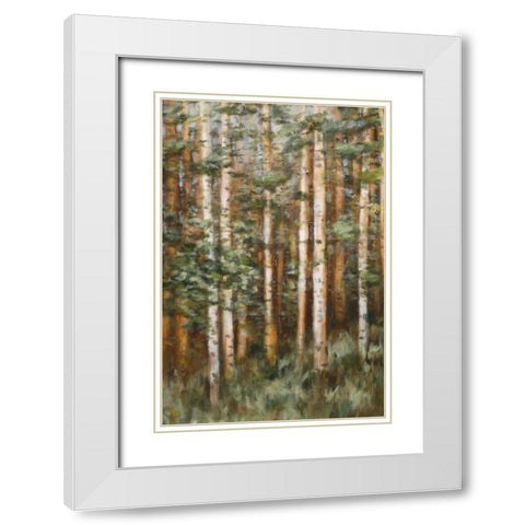 Aspen Beauty II White Modern Wood Framed Art Print with Double Matting by Lee, Scott