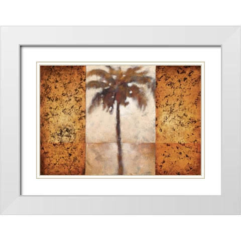 Sunset Palms I White Modern Wood Framed Art Print with Double Matting by Lee, Scott