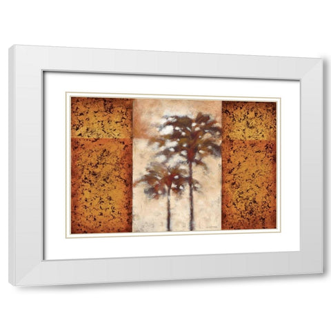 Sunset Palms II White Modern Wood Framed Art Print with Double Matting by Lee, Scott