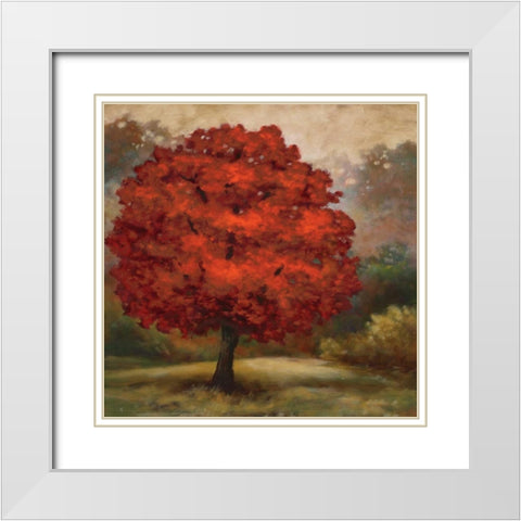 Tree Cast I White Modern Wood Framed Art Print with Double Matting by Lee, Scott
