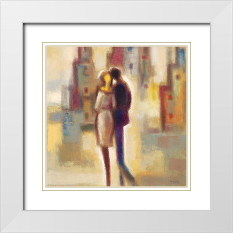 Metropolis I White Modern Wood Framed Art Print with Double Matting by Lentz, Michael