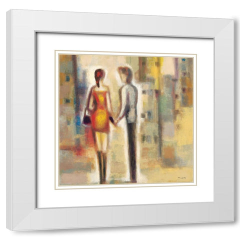 Metropolis II White Modern Wood Framed Art Print with Double Matting by Lentz, Michael