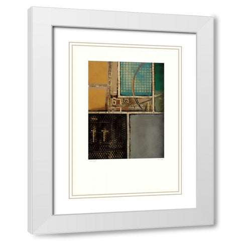 Circuitry I White Modern Wood Framed Art Print with Double Matting by Lentz, Michael