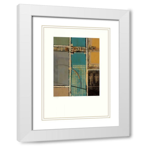 Circuitry II White Modern Wood Framed Art Print with Double Matting by Lentz, Michael