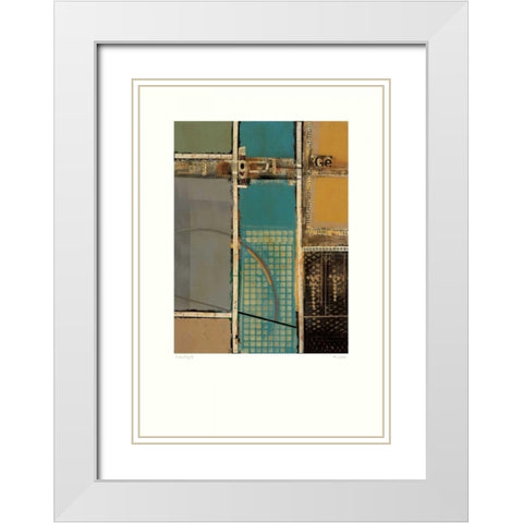 Circuitry II White Modern Wood Framed Art Print with Double Matting by Lentz, Michael