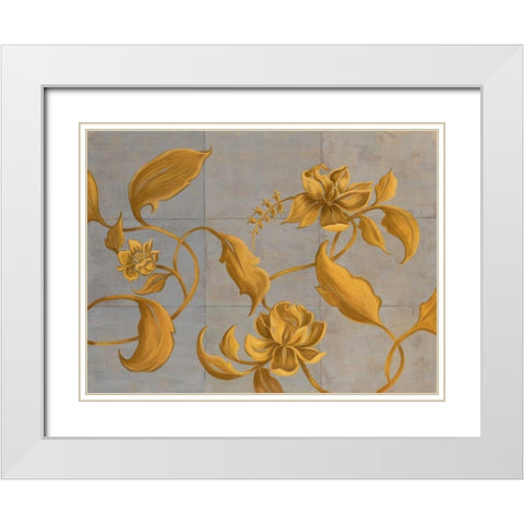 Topaz I White Modern Wood Framed Art Print with Double Matting by Mathews, Jennifer